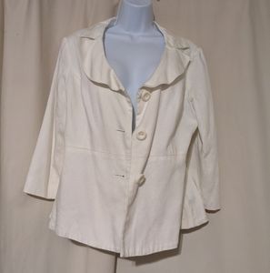 Sandro white cotton blazer medium